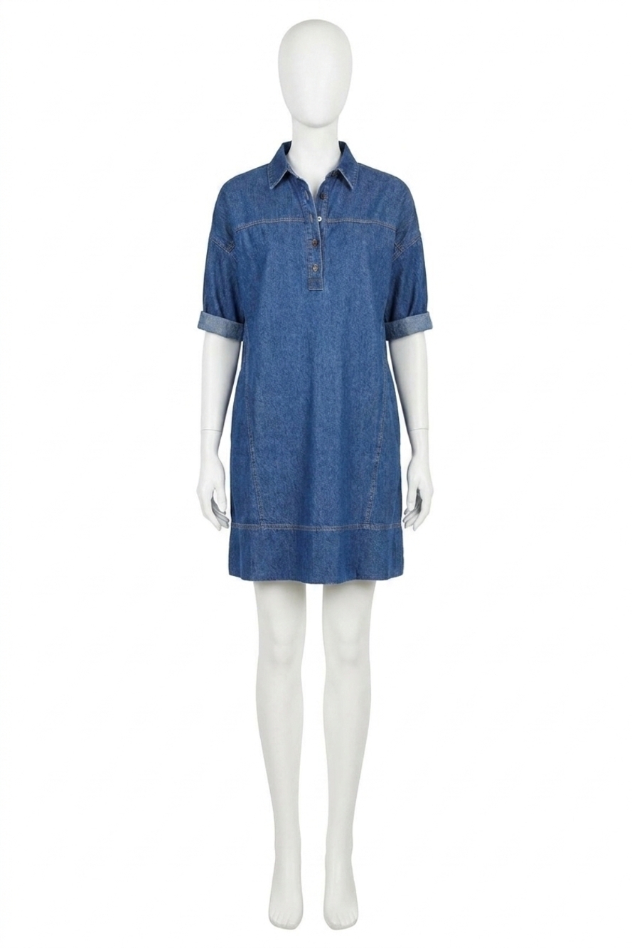 NEW HATCH lizzie maternity dress in denim